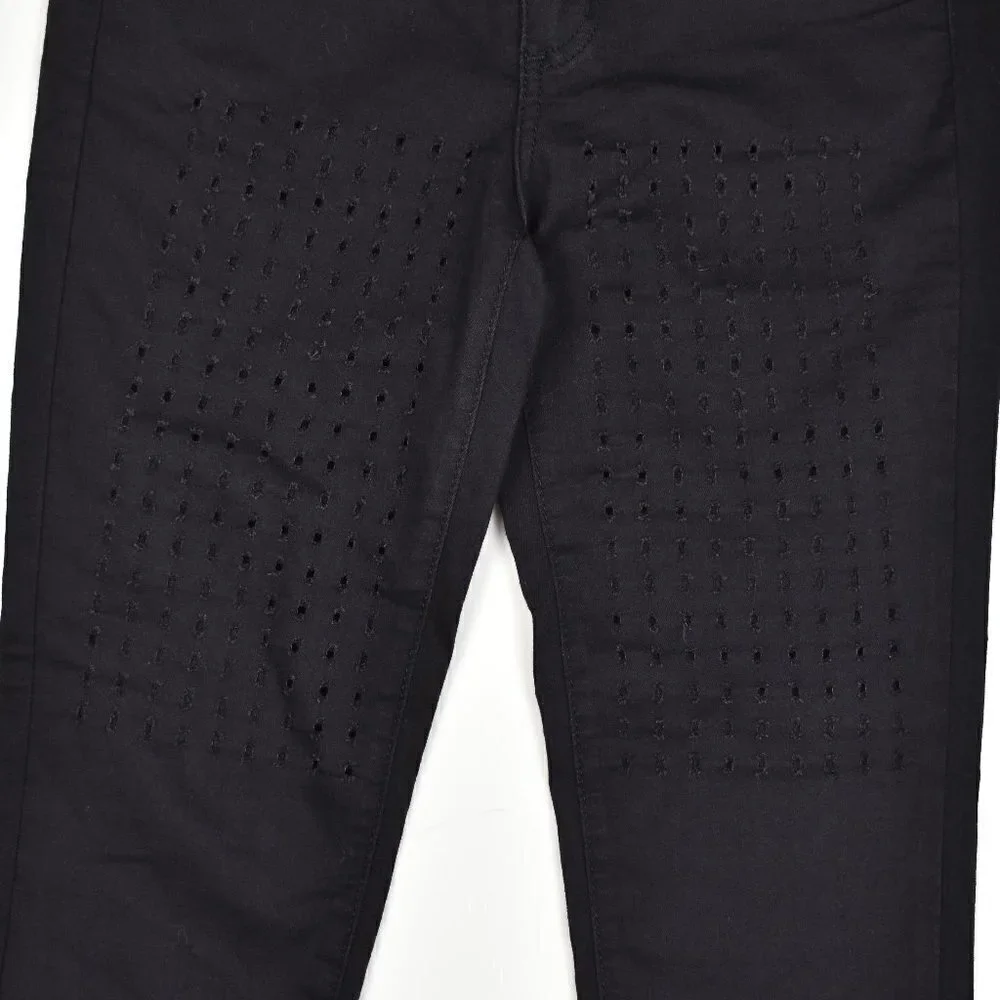 KanCan Perforated High Rise Skinny Black Jeans 5/26 - Picture 2 of 8
